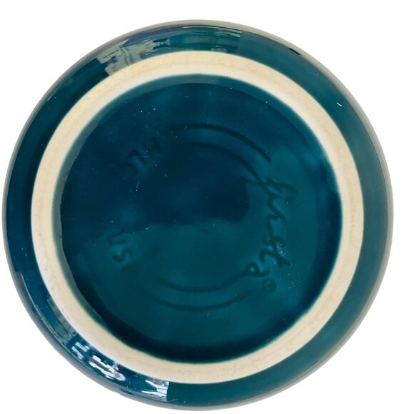 Fiesta Homer Laughlin USA Teal Mixing Bowl Ribbed Stoneware Kitchenware 3" x 6" - Picture 5 of 9